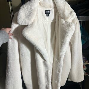 INC International Concepts Women's Cream Teddy Jacket